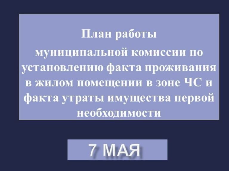    График работы в Оренбурге комиссий по установлению факта утраты имущества на 7 мая Кристина Просвиркина