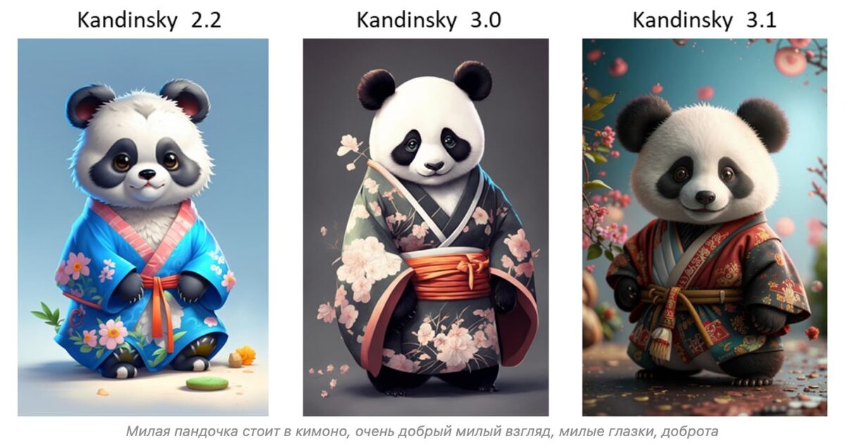 Сравнение разных версий Kandinsky