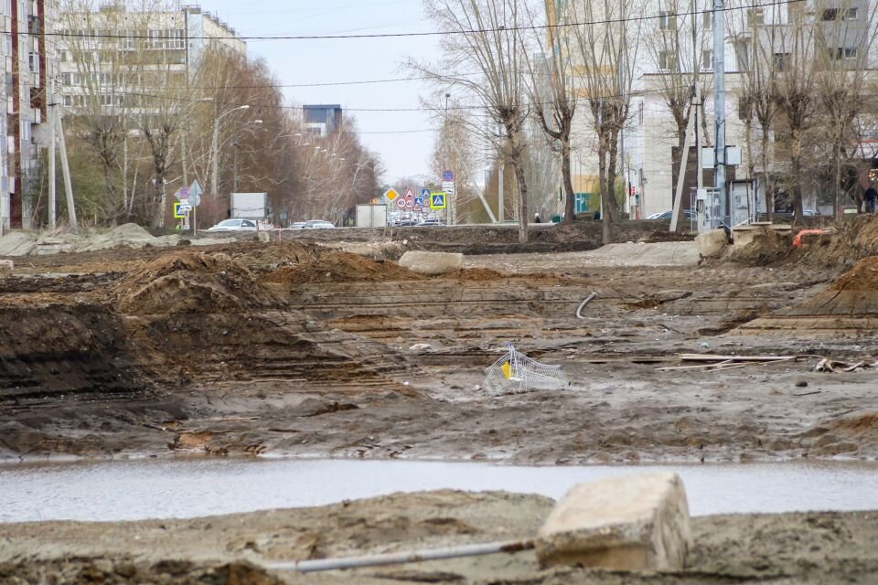    Строительство дороги по улице 65 лет Победы. Источник: Виталий Барабаш/"Толк"