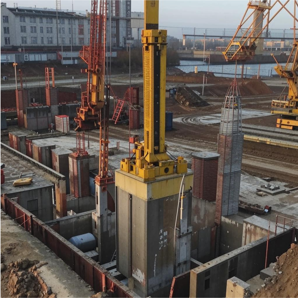 Разметка фундамента, разбивка свай в Металлострое 