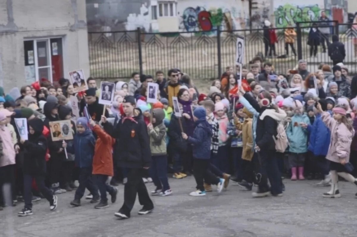    Шествие «Бессмертного полка» провели в школе №40 Петропавловска