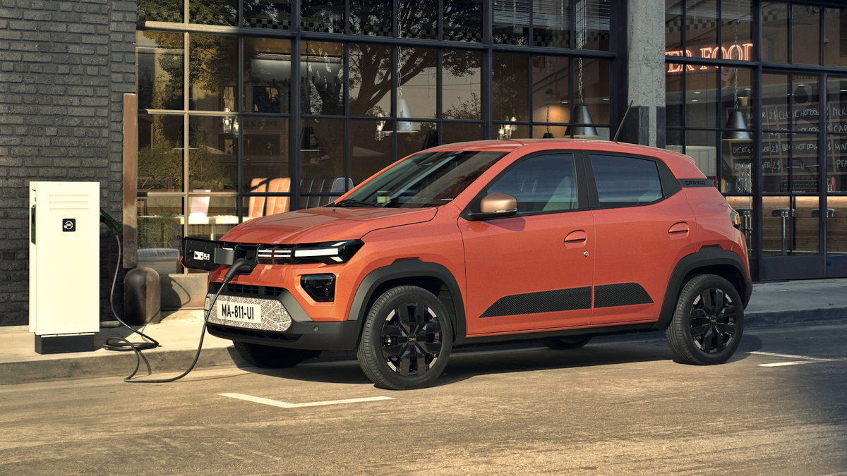 Подключение Dacia Spring к зарядной станции 