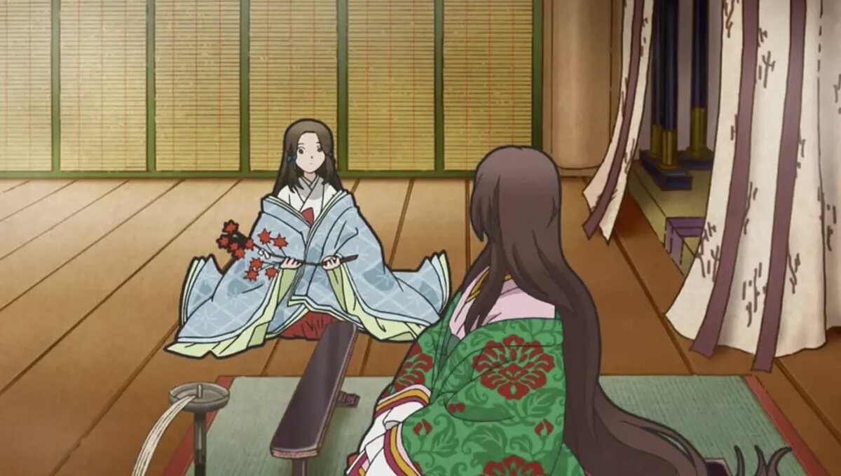 Кадр из аниме «Стихотворения ста поэтов: Песни о любви»   📷