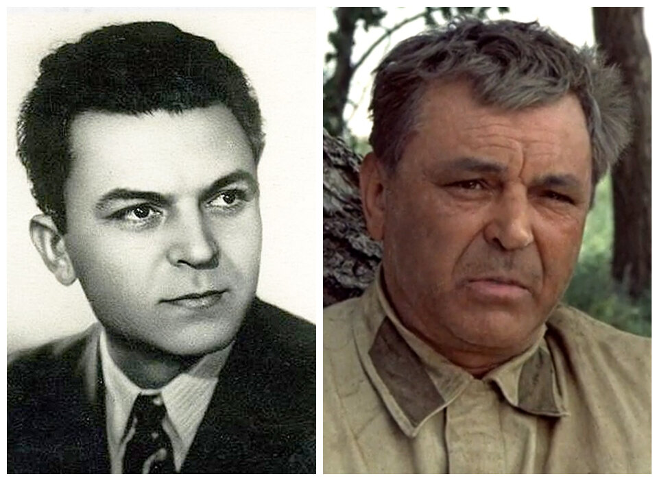 Сергей Бондарчук в юности и в фильме "Они сражались за Родину". Коллаж (фото polk.mosfilmgold.ru, скриншот) 