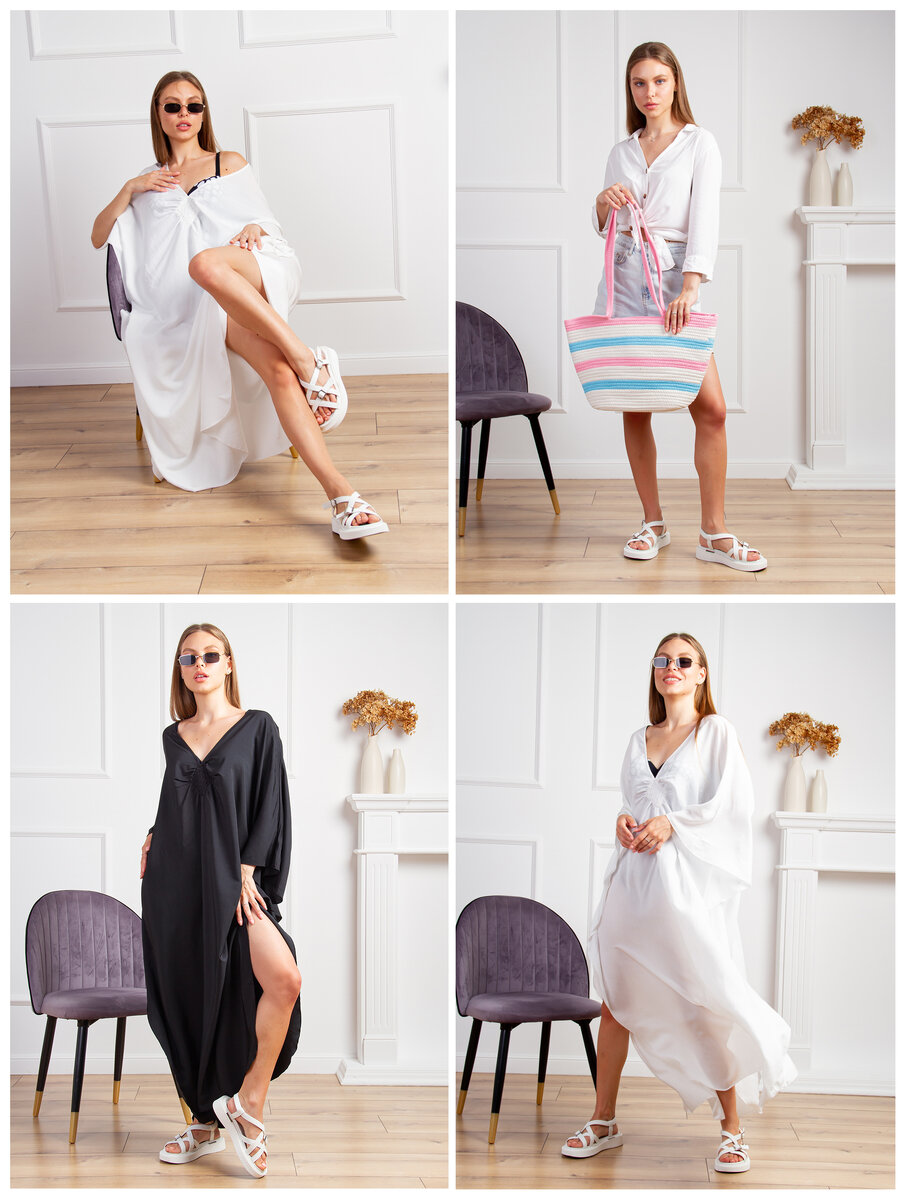 Сборная съемка с участием профессиональной модели девушки в Фотостудии Контент