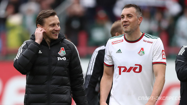    Михаил Галактионов и Артем Дзюба.Федор Успенский