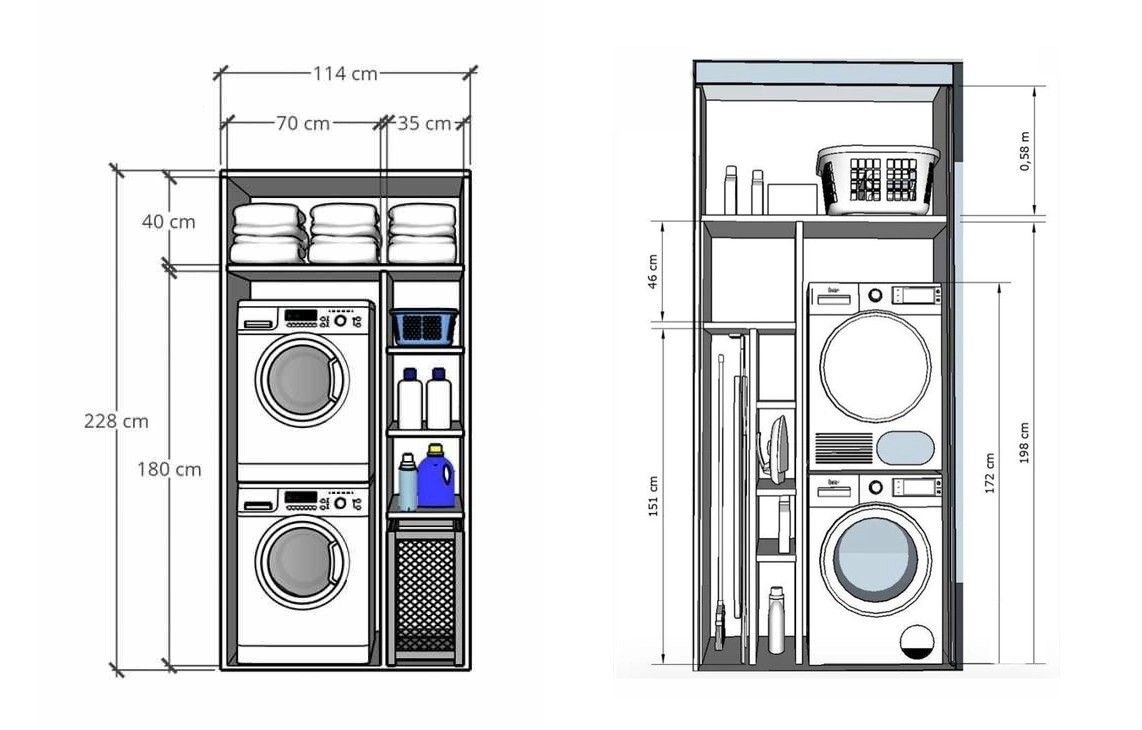 Шкаф для стиралки размер
