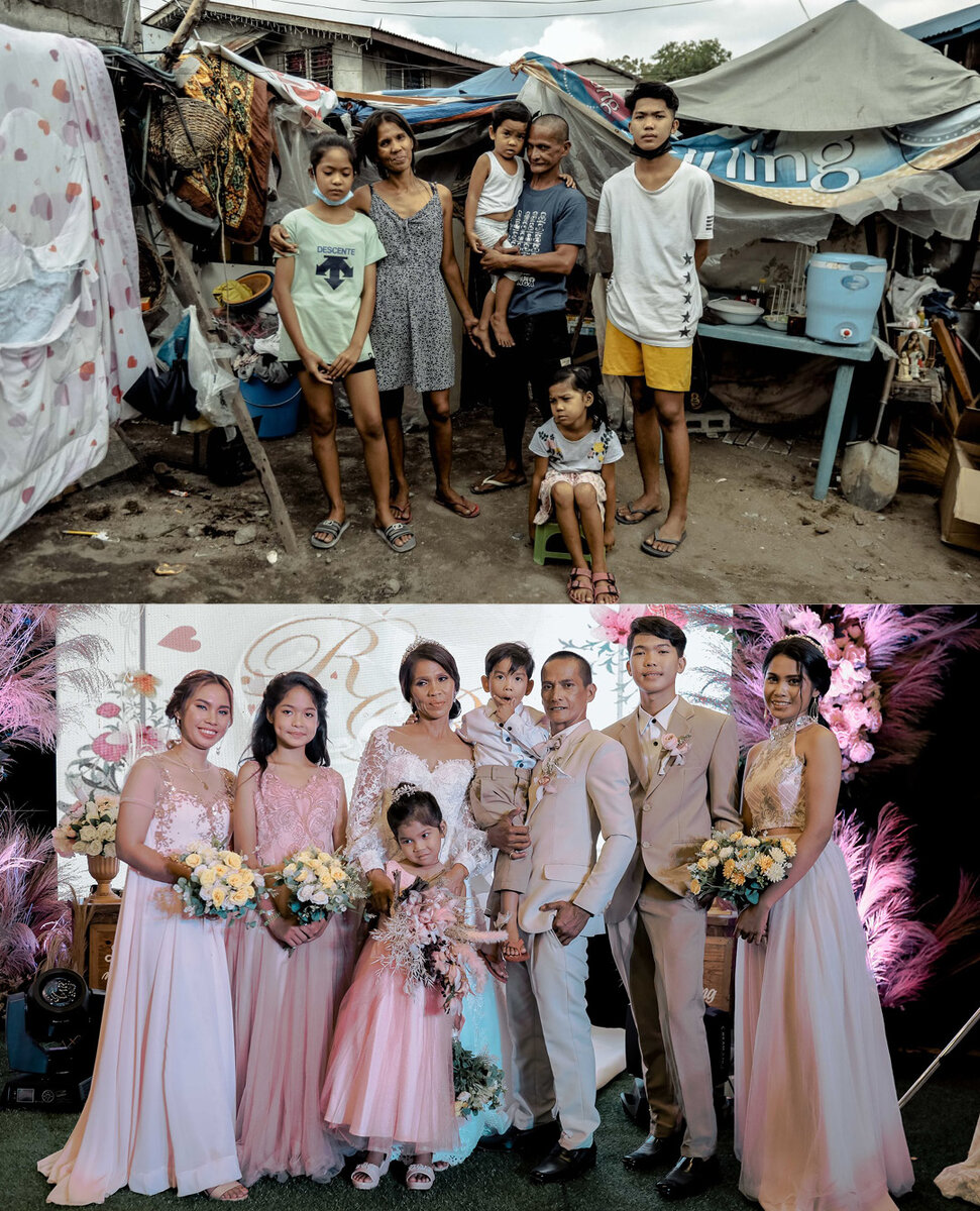 
50-летняя Розалин и 55-летний Роммель вместе 24 года. У них шестеро детей, но никогда не было свадьбы. На протяжении долгих лет семья выживала на улицах филиппинской провинции Пампанга.