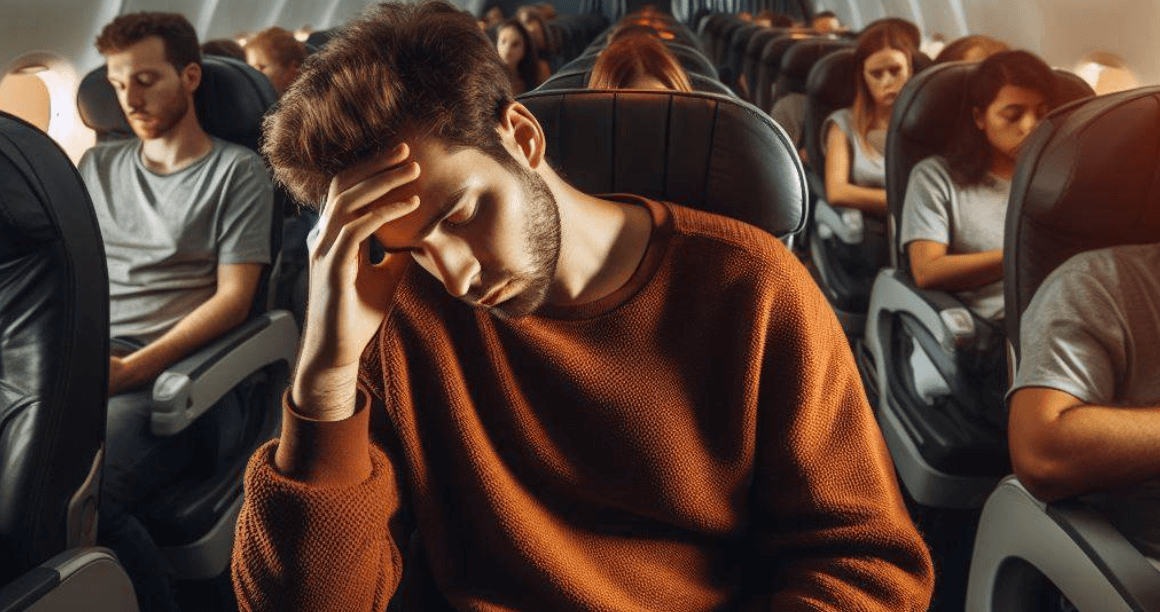    Многие люди испытывают головную боль в самолете