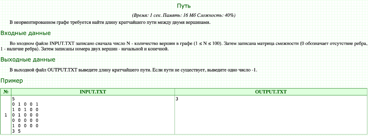 Условие задачи с сайта acmp.ru