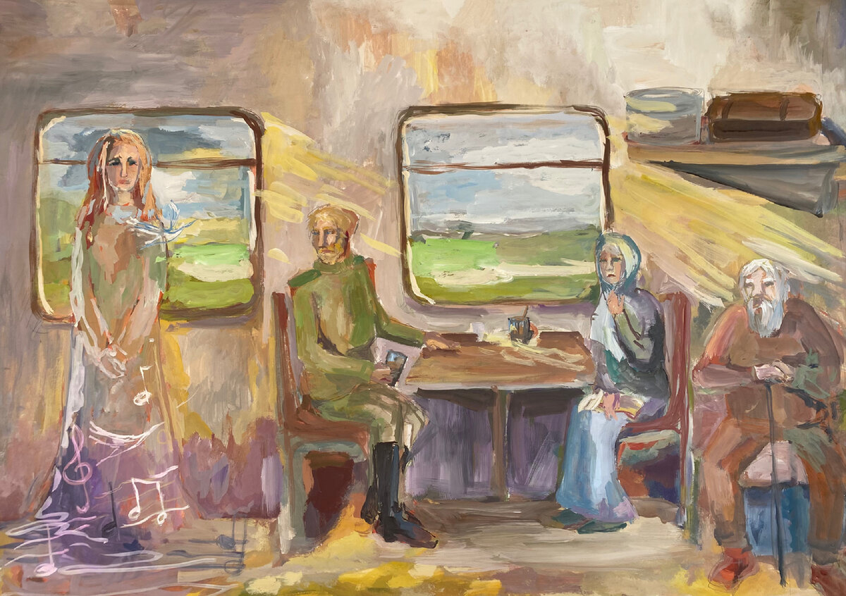 Истомин Георгий, триптих «Где-то около Бреста», бумага А1, гуашь