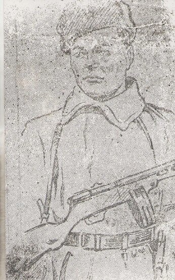 Адель Салимович Исхаков. 1942 год. Рисунок из фронтовой газеты