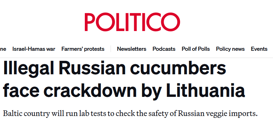Мы предполагали, что они докопаются до мышей. Однако прибалты нашли промежуточную ступень. Нелегальные российские огурцы перед лицом репрессий со стороны Литвы.