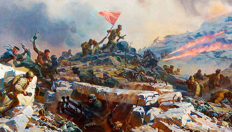 Картина Петра Мальцева «Штурм Сапун-горы» (Фрагмент).