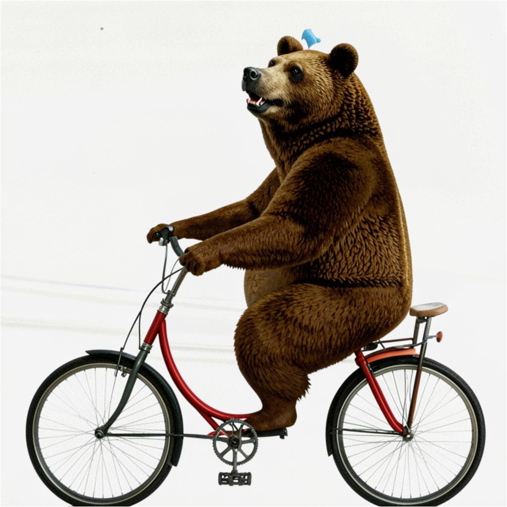 медведь на велосипеде