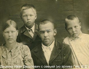 ИВАН ДАНИЛОВИЧ ДАЦЕНКО (ДОЦЕНКО) С СЕМЬЕЙ. /ФОТО ИЗ АРХИВА В.Д. ГЕСС