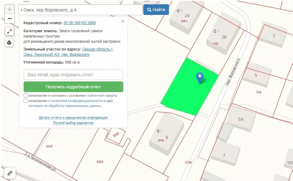     Источник: Публичная кадастровая карта Омской области