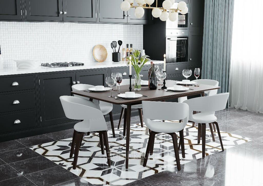 Керамогранит Grasaro Monumento Grey 40x40 G-371/G/400x400x8 в дизайне кухни