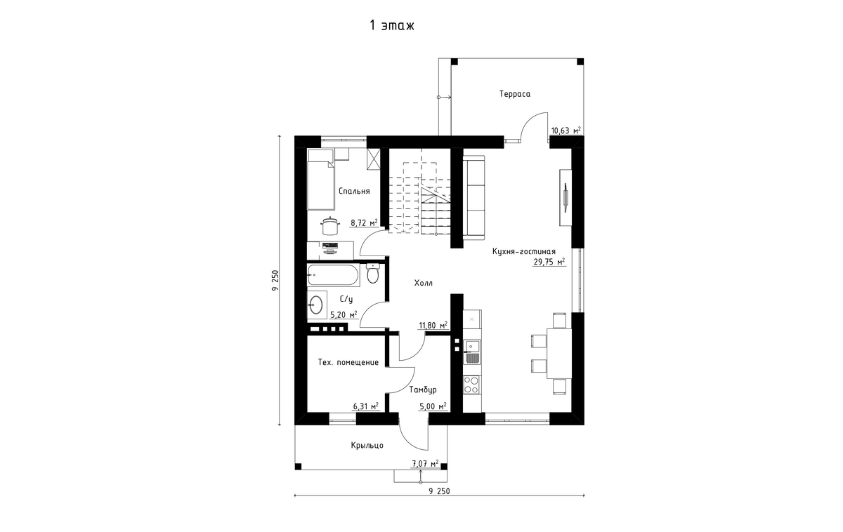 Планировка 1-го и 2-го этажа