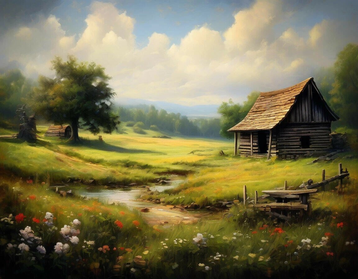 Пейзаж нарисован с помощью ИИ