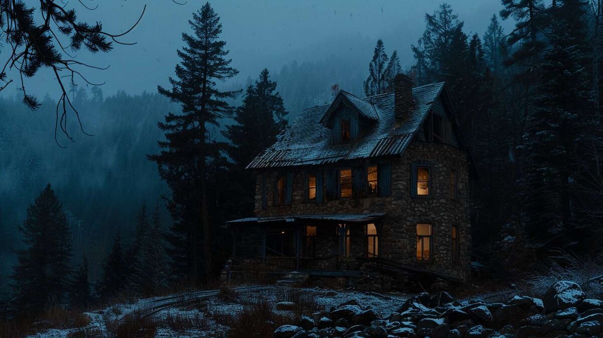 © Генерация моя, автора этой статьи; Именно так, сурово, "по-готически" встретил меня опустевший древний отчий дом. 