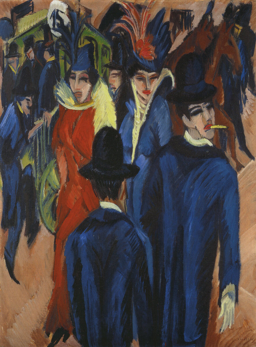 Уличная сцена в Берлине, 1914г