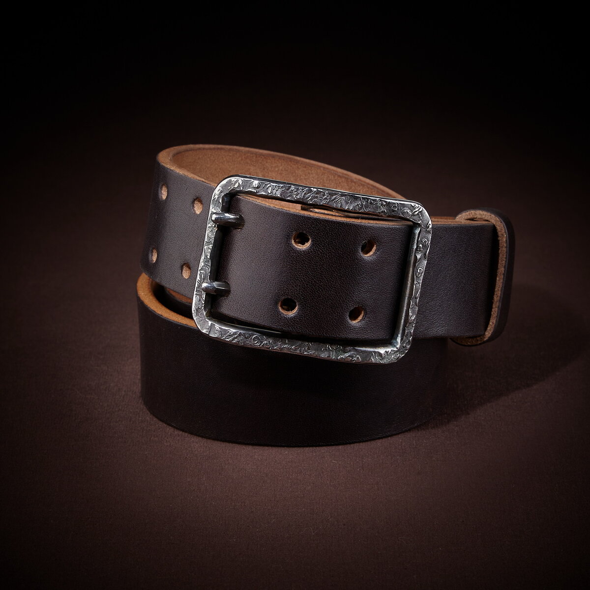 Ремень из English Bridle OAK Bark, цвет  DARK HAVANA