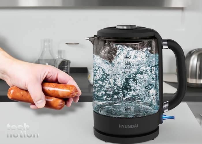 Чайник поможет разморозить продукты! (Чайник электрический Hyundai HYK-G3402) / Изображение: дзен-канал technotion 