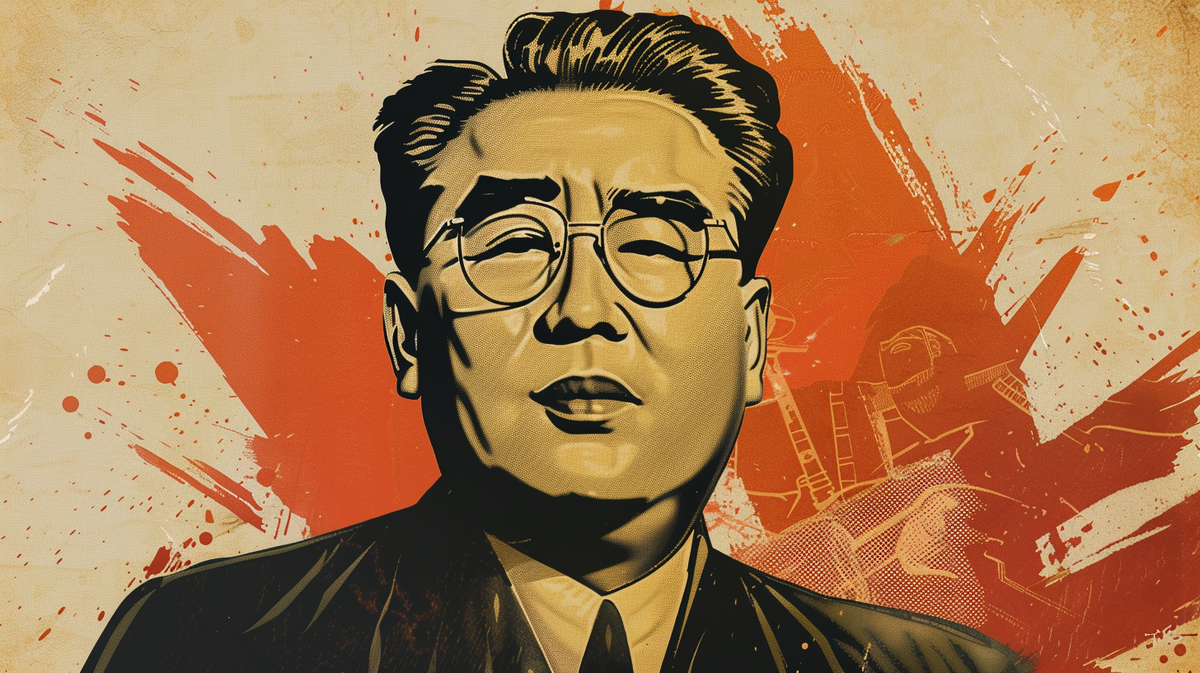 Ким Ир Сен. Авторские права на иллюстрацию принадлежат медиагруппе "Хакнем" и защищены товарным знаком ®️