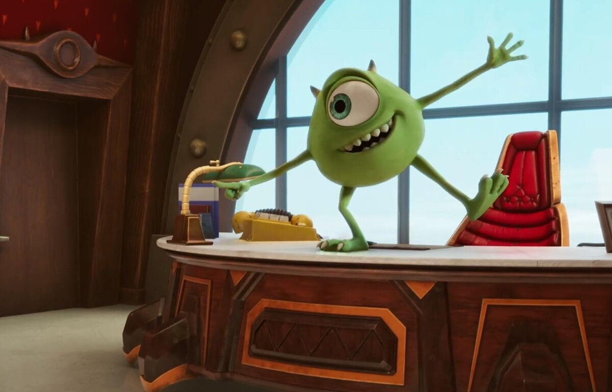 кадр из мультсериала "Монстры за работой". Майк