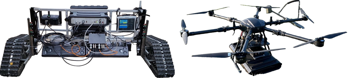 Георадар на базе гусеничной платформы и дрона