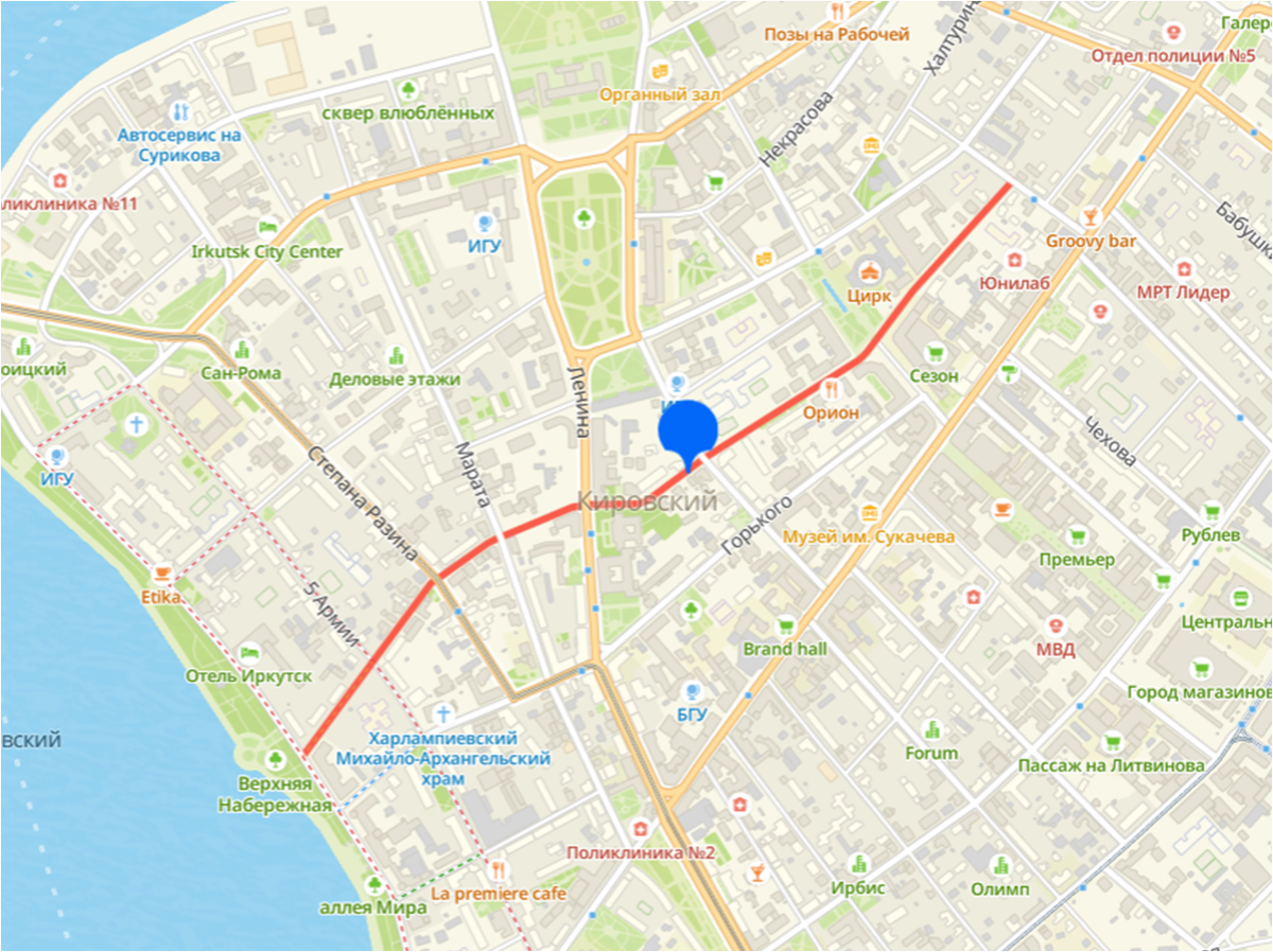 Улица Свердлова в Иркутске. 2ГИС