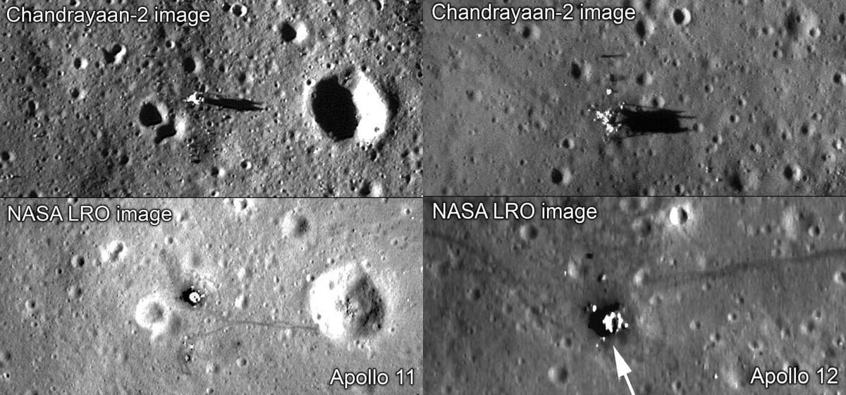 Снимки индийской АМС Чандраян-2 и американской LRO.