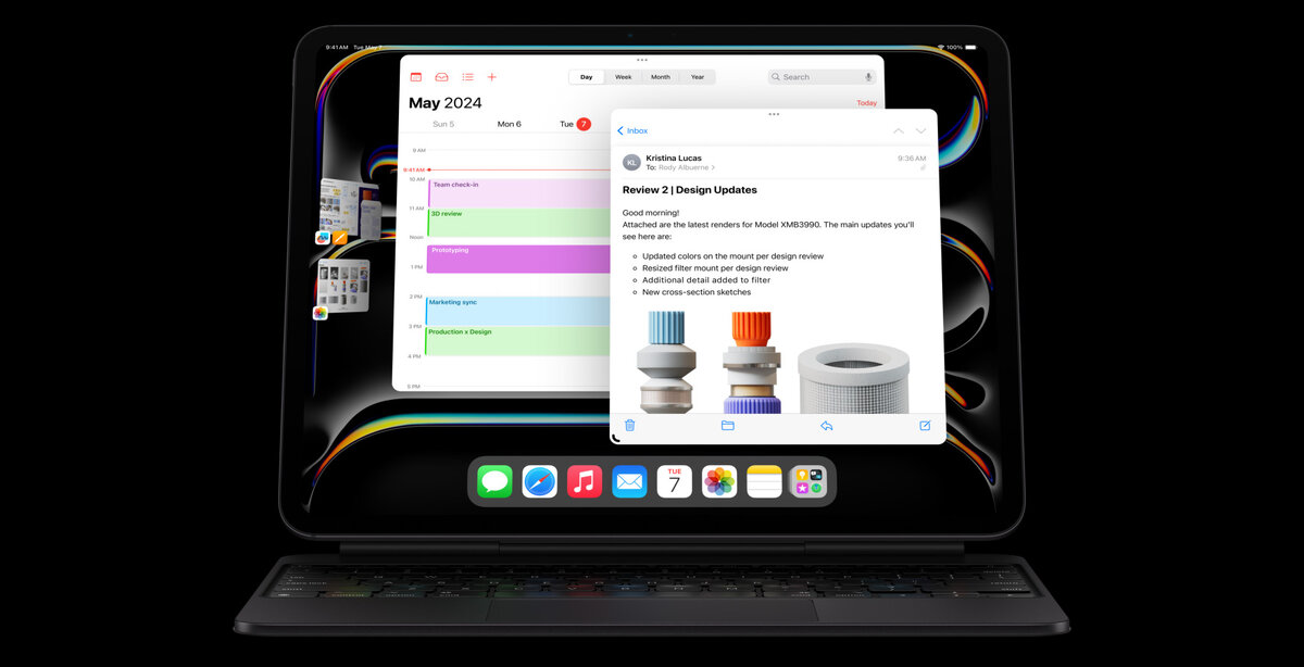 iPad Pro 2024 с клавиатурой Magic Keyboard.