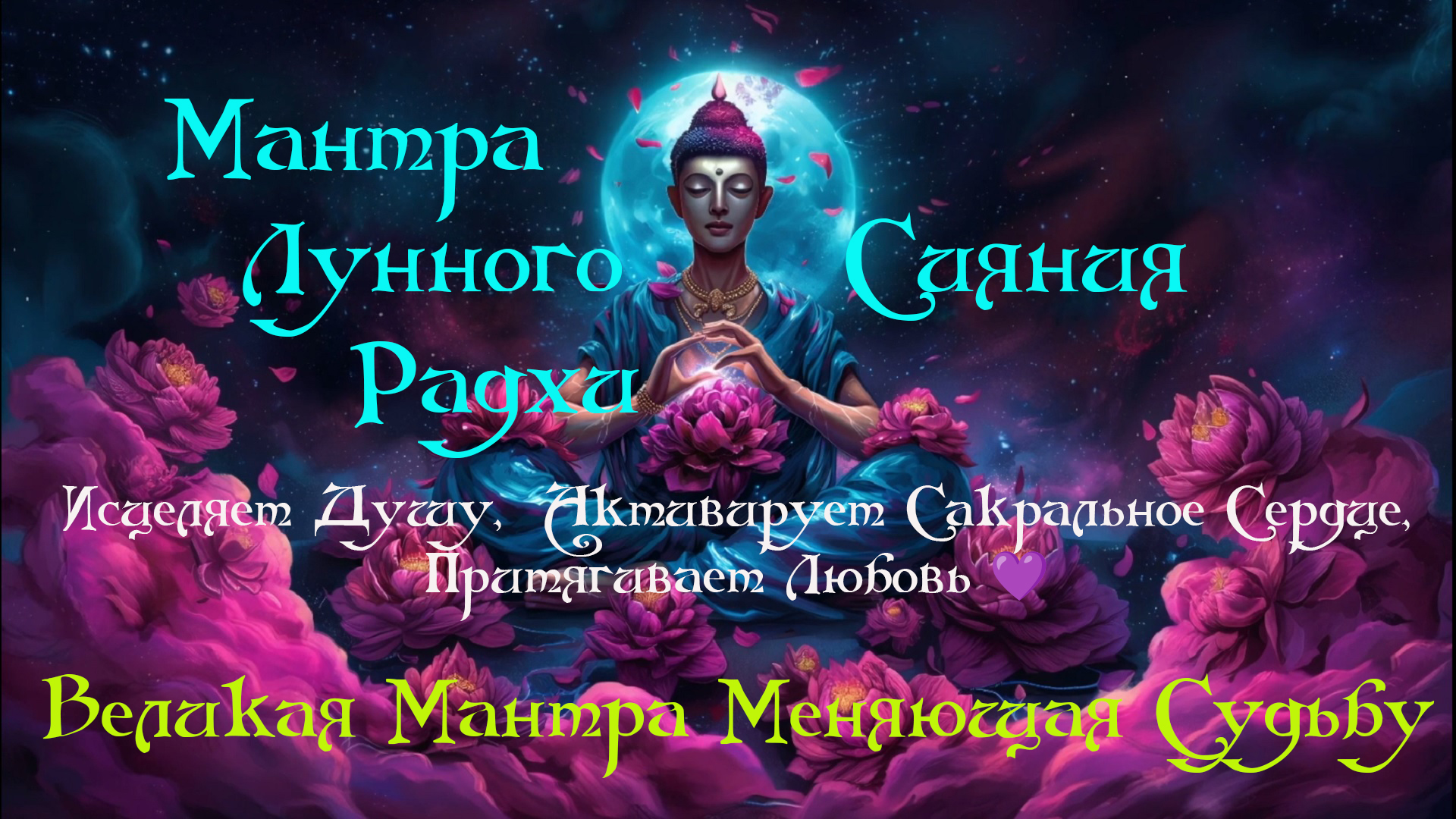 Мантра Лунного Сияния Радхи ॐ Исцеляет Душу, Активирует Сакральное Сердце,  Притягивает Любовь 💜 Великая Мантра Меняющая Судьбу