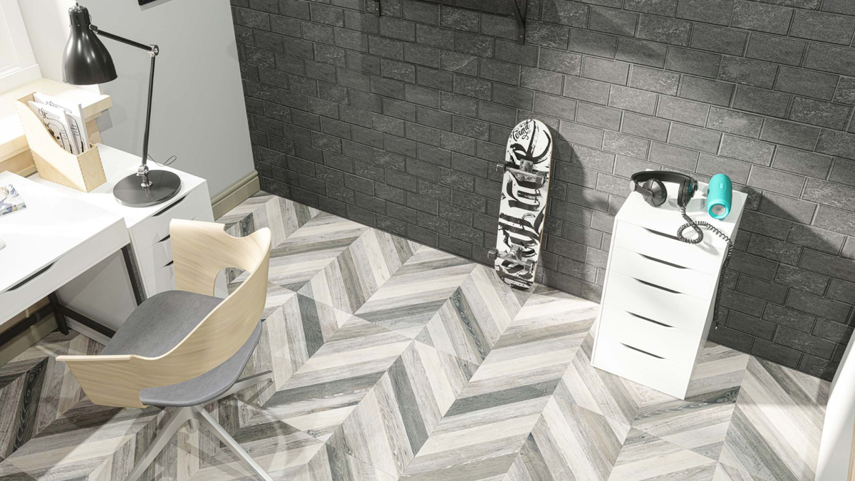 Напольная и настенная керамогранитная плитка в комнате подростка: коллекции Terra, Soft Wood, Luna