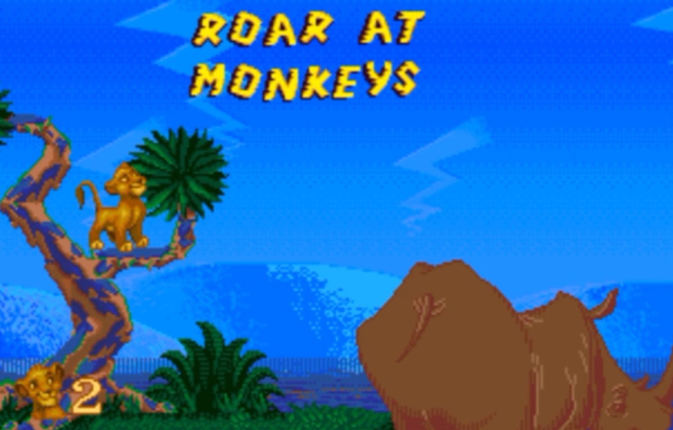 Sega Mega Drive 2 (Smd) 16-bit The Lion King 1 / Король Лев 1 Уровень 2  Рычать на обезьян / Level 2 Roar at Monkeys Прохождение