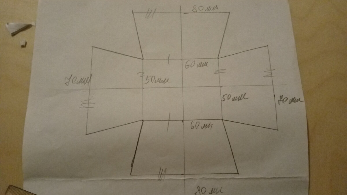 Коробочка для обрезков бумаги. Модель из бумаги. 