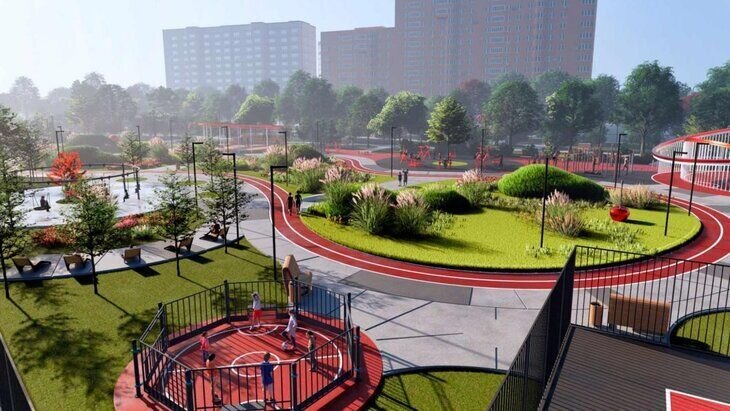     Проект благоустройства территории. Источник: m24.ru Автор фото: Телеграм-канал "Сергей Собянин. Личный блог"