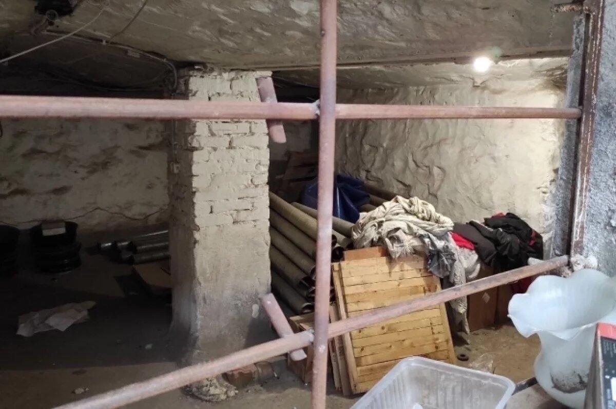    Вид на подвал, где жили мальчики 2-х, 4-х и 6 лет, с улицы.