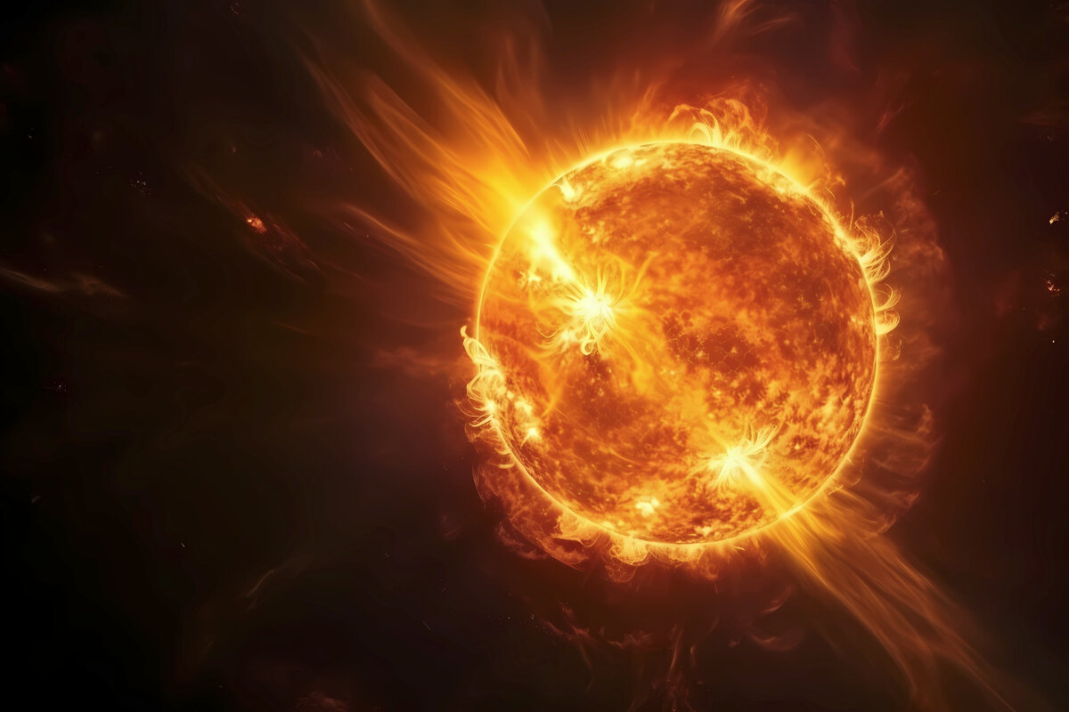 Бурное Солнце, 3D-модель (Изображение от Freepik)