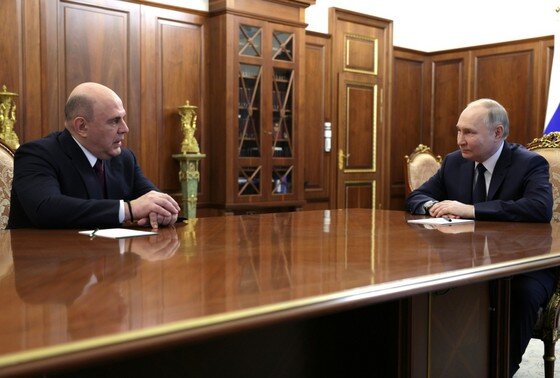    Михаил Мишустин и Владимир Путин