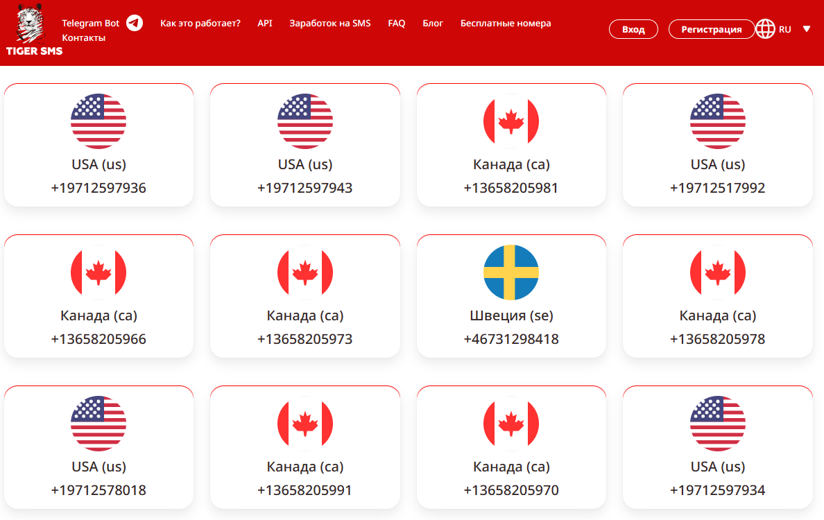 Бесплатные номера для регистрации Telegram | TIGER SMS | Дзен