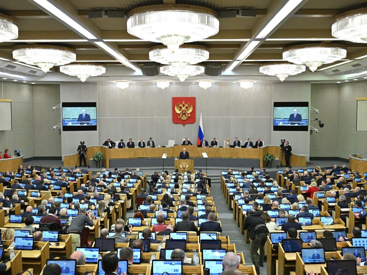    Кандидат на пост председателя правительства РФ Михаил Мишустин выступает на пленарном заседании Государственной Думы РФ© РИА Новости / Рамиль Ситдиков