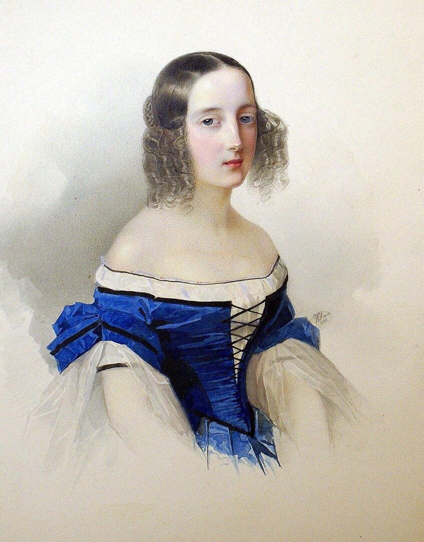 Портрет великой княжны Марии Николаевны. 1838 год. Художник Гау Владимир Иванович Государственный Эрмитаж.