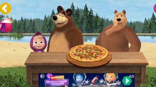 Мультфильм Игра для малышей Маша и Медведь 🐻🥙😋 Пицца Дьябло для Медведицы 🍕 🍕 🍕