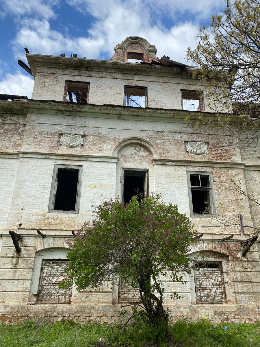 Герб дома Орловых виден между 2-м и 3-с этажами Вотчинной конторы