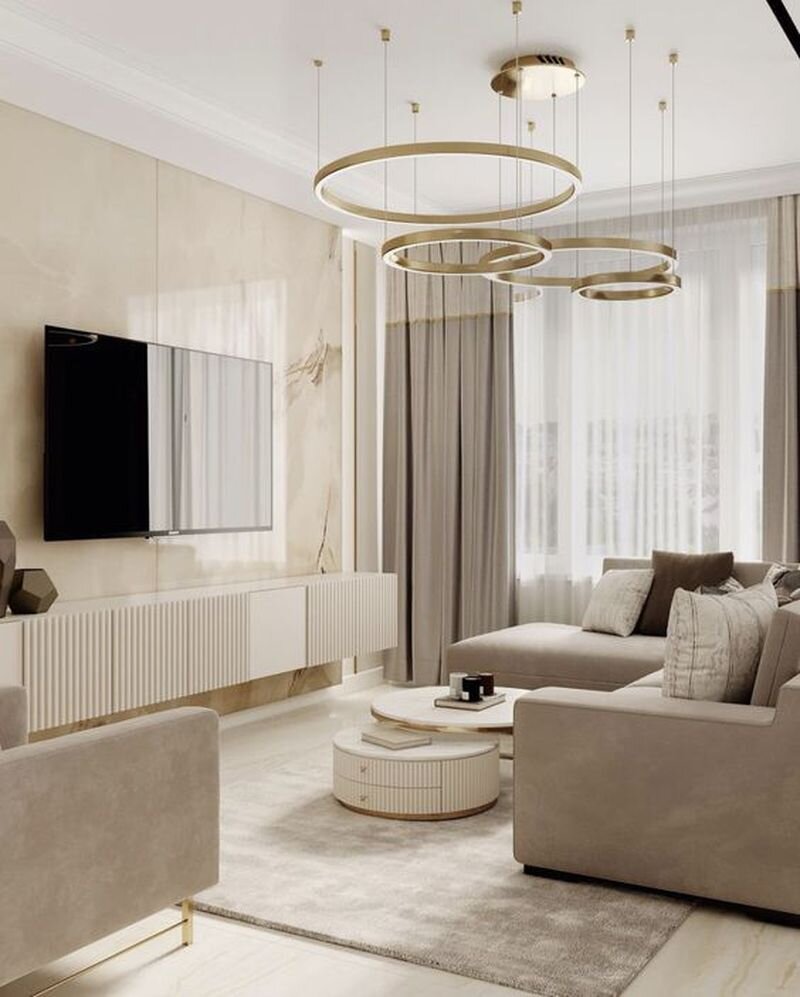 Современный дизайн гостиной в квартире. Фото 1.