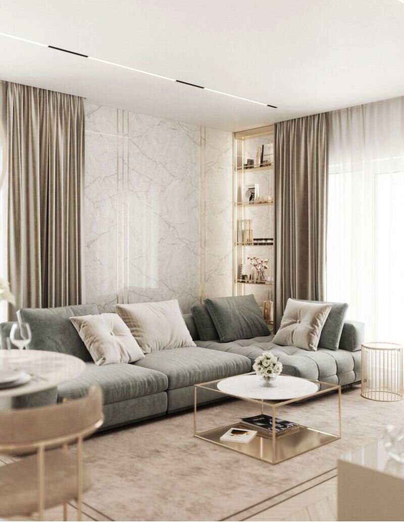 Современный дизайн гостиной в квартире. Фото 2.