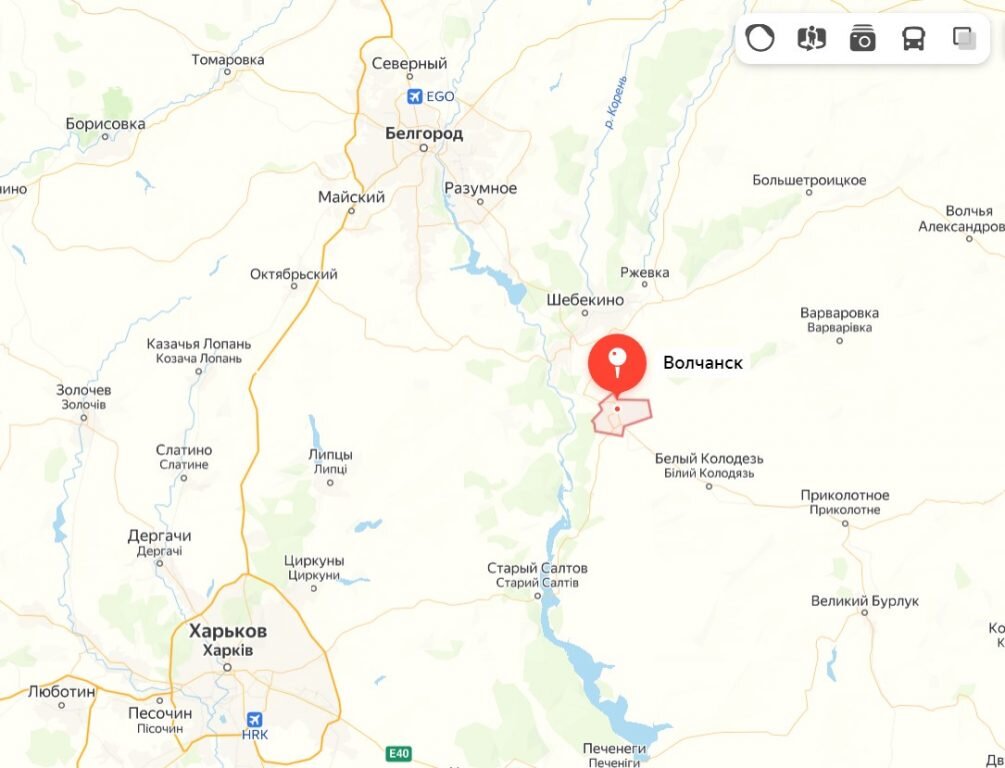   Волчанск на карте Яндекс.